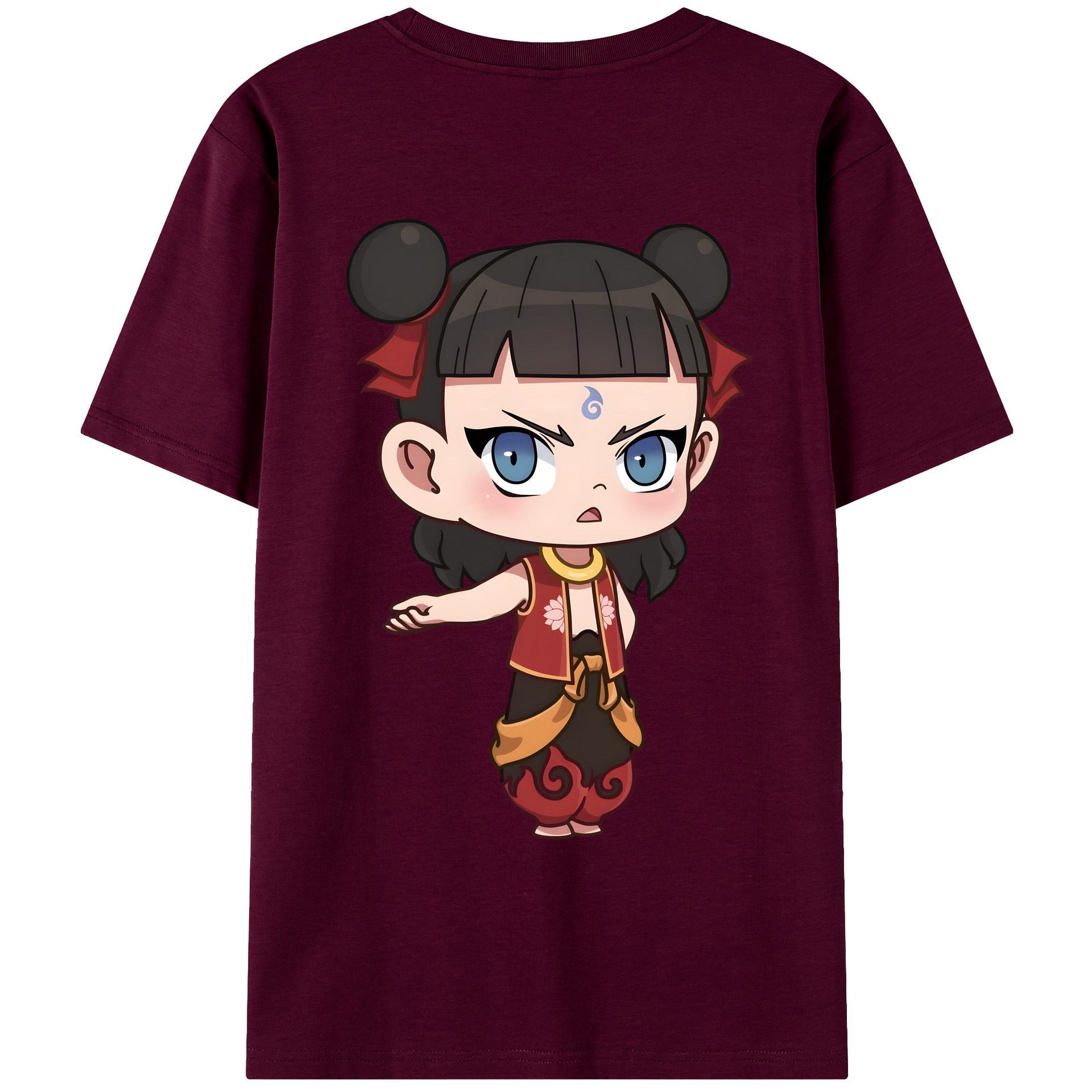 （画像用） Ne Zha 2 ナタ 魔童の大暴れ レディース半袖Tシャツ(バックプリント)